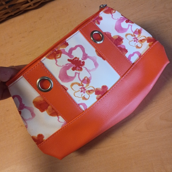 Lancome Handbags - Lancome Orange and Pink Floral Bag